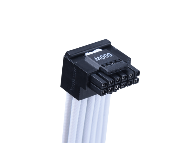 X-Enlazar Superior 600W PCIe 5.0 / Gen 5 90 Degree L-Angled Patent 12VHPWR PSU Extension Cable / White / 12+4pin to 12+4pin Extension Connector /...