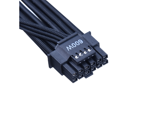 X-Enlazar Superior 600W PCIe 5.0 (Gen 5.0) 12VHPWR PSU Native Cable / Black / 12+4pin to 12+4pin Native Cable / Mesh Paracord Sleeving