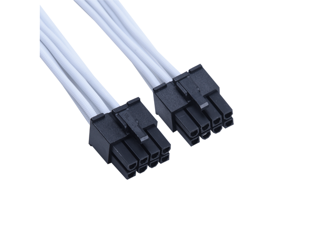 X-Enlazar Superior 600W PCIe 5.0 (Gen 5.0) 12VHPWR PSU Cable / White / Dual 6+2pin to 12+4pin Cable / Mesh Paracord Sleeving