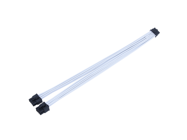 X-Enlazar Superior 600W PCIe 5.0 (Gen 5.0) 12VHPWR PSU Cable / White / Dual 6+2pin to 12+4pin Cable / Mesh Paracord Sleeving