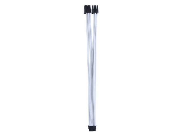 X-Enlazar Superior 600W PCIe 5.0 (Gen 5.0) 12VHPWR PSU Cable / White / Dual 6+2pin to 12+4pin Cable (7+8pin) / Mesh Paracord Sleeving