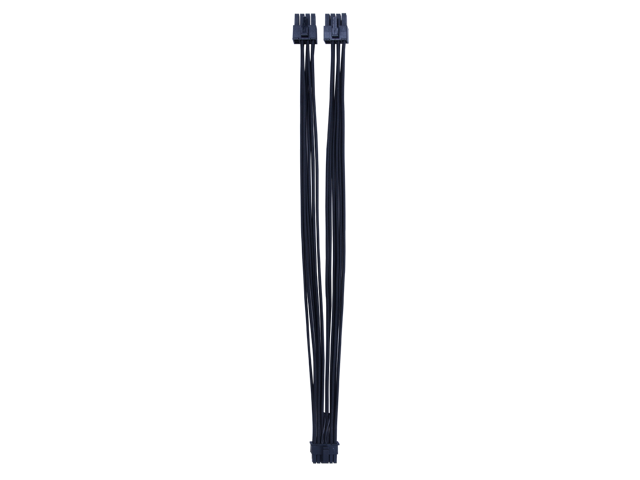 X-Enlazar Superior 600W PCIe 5.0 (Gen 5.0) 12VHPWR PSU Cable / Black / Dual 6+2pin to 12+4pin Cable (7+8pin) / Mesh Paracord Sleeving