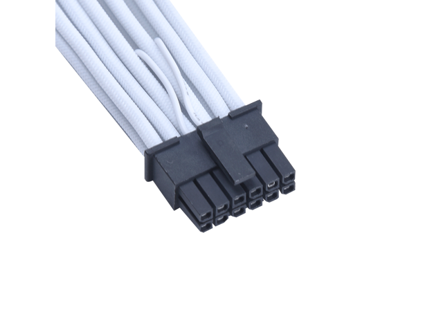 X-Enlazar Superior 600W PCIe 5.0 (Gen 5.0) 12VHPWR PSU Cable / White / Dual 6+2pin to 12+4pin Cable (7+8pin) / Mesh Paracord Sleeving