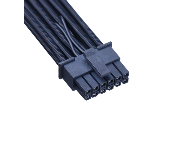 X-Enlazar Superior Triple 6+2pin to 12VHPWR Extension Cable 300mm / 600W PCIe 5.0 (Gen 5.0) 12+4pin PSU Cable / Mesh Paracord Sleeving / Black
