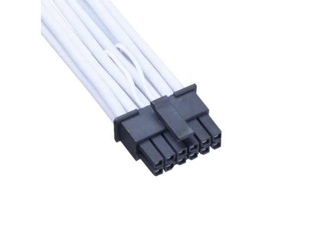 X-Enlazar Superior Triple 6+2pin to 12VHPWR Extension Cable 300mm / 600W PCIe 5.0 (Gen 5.0) 12V-2x6 PSU Cable / Mesh Paracord Sleeving / White