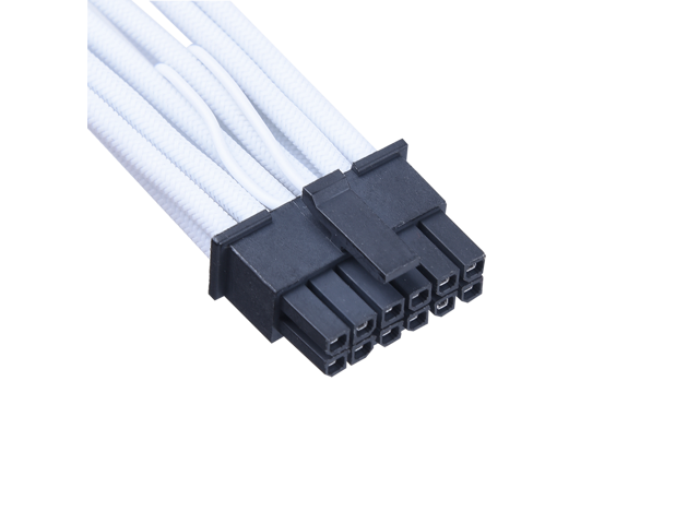 X-Enlazar Superior Dual 6+2pin to 12VHPWR Extension Cable 300mm / 600W PCIe 5.0 (Gen 5.0) 12+4pin PSU Cable / Mesh Paracord Sleeving / White