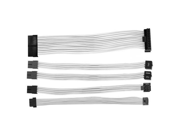 X-Enlazar Individual Sleeved Extension Cable Kit for Power Supply /PSU Cable M/B 24-PIN/ CPU 8-PIN VGA / 8-PIN / 12VHPWR(PCIe 5.0 600W / Gen 5)*1 /...
