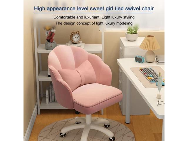 Home Office Desk Butterfly Chair with Mid-Back Upholstered Modern Tufted Computer Task Chair Swivel Height Adjustable Velvet Accent Chair