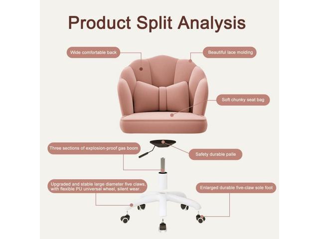 Home Office Desk Butterfly Chair with Mid-Back Upholstered Modern Tufted Computer Task Chair Swivel Height Adjustable Velvet Accent Chair
