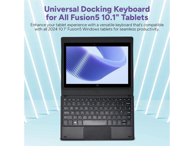 Fusion5 10.1' Docking Keyboard for Fusion5 Windows Tablets - Slim & Stylish Keyboard with Premium Canvas Case & Built-in Stand - Convert Your...