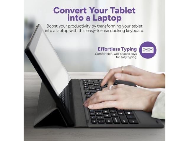 Fusion5 10.1' Docking Keyboard for Fusion5 Windows Tablets - Slim & Stylish Keyboard with Premium Canvas Case & Built-in Stand - Convert Your...