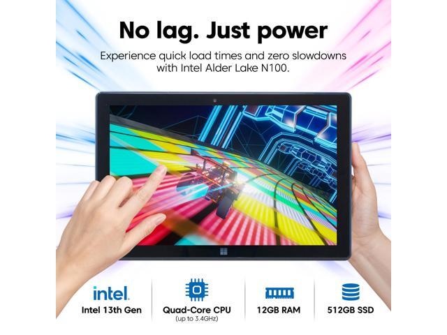 Fusion5 Built in USA 10.1 Windows 11 Professional Tablet PC - 12GB RAM 512GB SSD, Intel 13th Gen, Full HD Windows Tablet, USB C, HDMI - 2 Year Full...