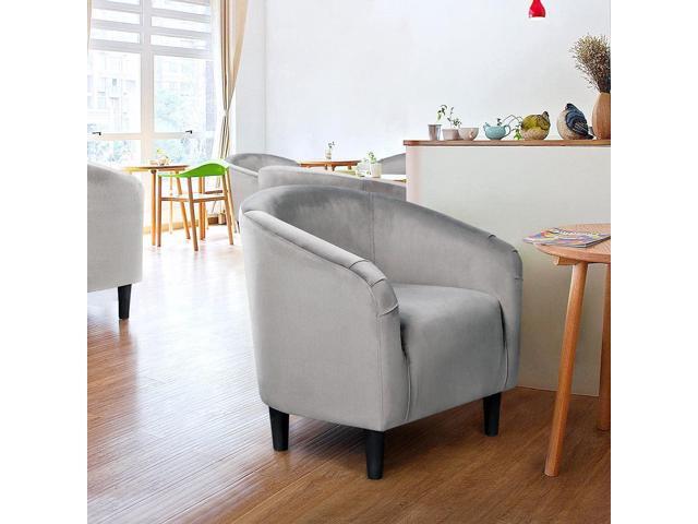 Yaheetech Living Room Chair, Velvet Accent Chair, Upholstered Barrel Chair, Sitting Chair with Armrest and Low Back for Living Room Bedroom...