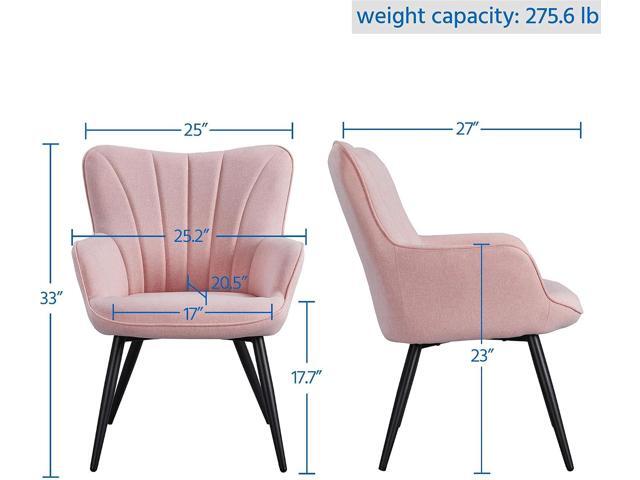 Yaheetech Accent Chair, Modern and Elegant Armchair, Linen Fabric Vanity Chair with Metal Legs and High Back for Living Room Bedroom Office Waiting...