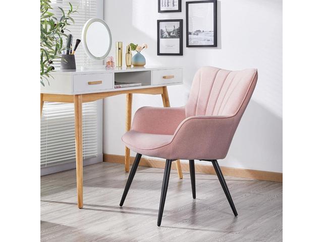 Yaheetech Accent Chair, Modern and Elegant Armchair, Linen Fabric Vanity Chair with Metal Legs and High Back for Living Room Bedroom Office Waiting...