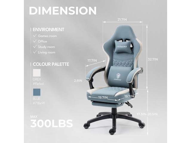 Dowinx Gaming Chair Breathable Fabric Game Chair with Gel Pad and Storage Bag, Comfortable Gamer Chair with Pocket Spring Cushion, Ergonomic...