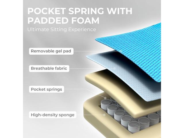Dowinx Gaming Chair Breathable Fabric Game Chair with Gel Pad and Storage Bag, Comfortable Gamer Chair with Pocket Spring Cushion, Ergonomic...