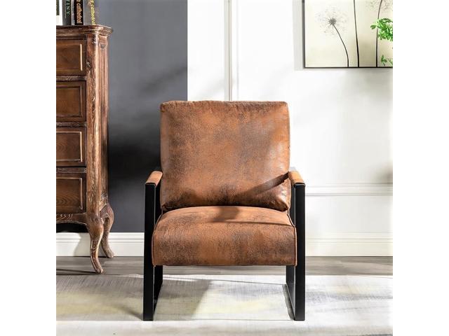 Container Furniture Classic Mid Century Modern Accent Chair with Durable Square Metal Frame, Armchair for Living Room, Bedroom, Home Office in...