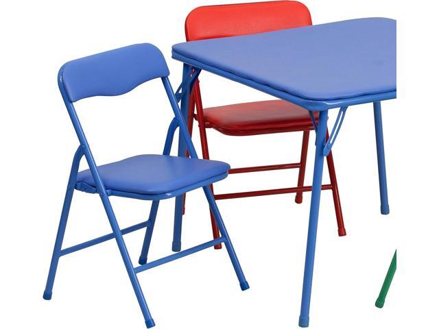 Flash Furniture Mindy Kids 5-Piece set Folding Square Table and Chairs Set for Daycare and Classrooms, Children's Activity Table and Chairs Set,...