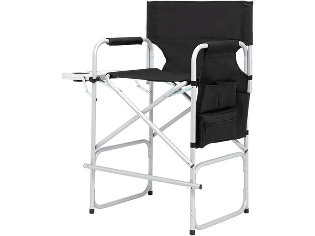 Outvita 26' Tall Directors Chair Height Seat Folding with Side Table Storage Bag, Support for 300Lbs Portable Makeup Artist Chair with Bar...