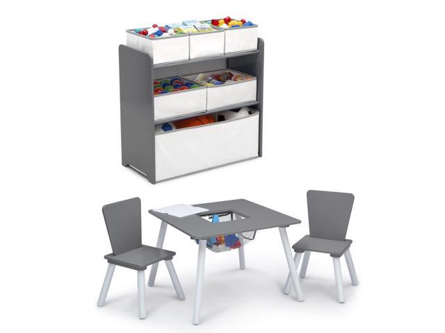 Delta Children 4-Piece Toddler Playroom Set, Grey/White, Welcome to consult