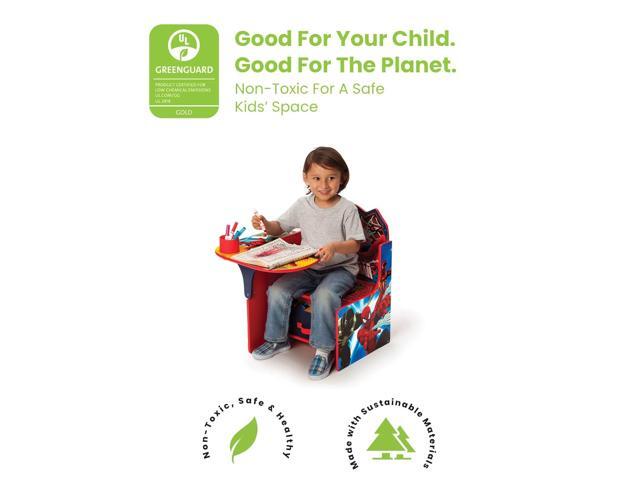 Delta Children Chair Desk With Storage Bin - Greenguard Gold Certified, Spider-Man, Arm Rest, Cushion Availability, Engineered Wood