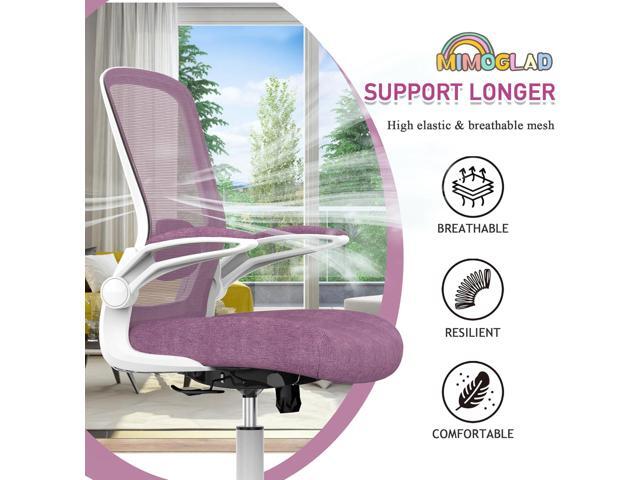Mimoglad Ergonomic High Back Mesh Office Chair, Adjustable Lumbar Support, Thickened Seat Cushion (Modern, Orchid)