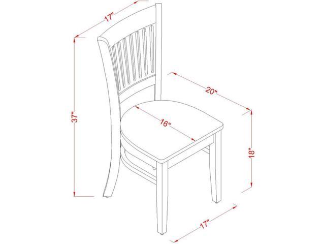 East West Furniture VAC-OAK-W Vancouver Kitchen Dining Chairs - Slat Back Wooden Seat Chairs, Set of 2, Oak
