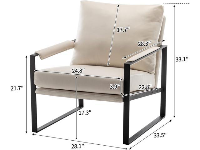 UNICOO Faux Leather Metal Frame Accent Chair - Modern Accent Chairs for Living Room, Bedroom, or Office - Armchairs Living Room Chairs Leisure...