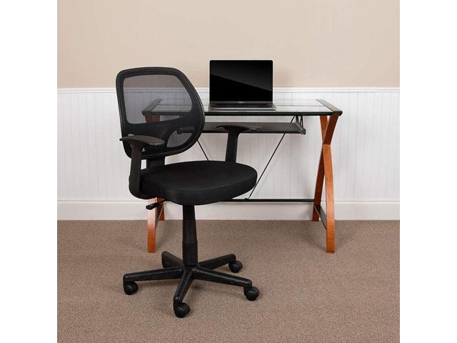Flash Furniture Flash Fundamentals Mid-Back Black Mesh Swivel Ergonomic Task Office Chair with Arms