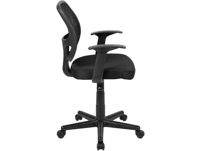 Flash Furniture Flash Fundamentals Mid-Back Black Mesh Swivel Ergonomic Task Office Chair with Arms