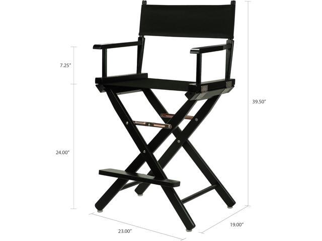 Casual Home 24' Director's Chair Black Frame-with Black Canvas, Counter Height