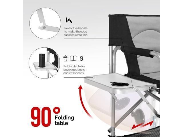 mefeir Tall Camping Chair Makeup Artist Director Chair 26' Counter Height, Portable Folding Design with Side Table, Cup Holder & Side Storage Bag,...