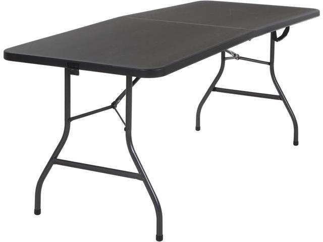 COSCO Molded Folding Banquet Table w/Handle, 6ft, Black