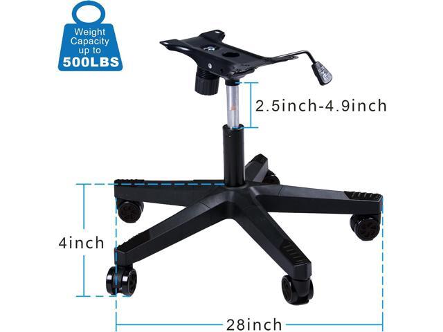 Frassie 28 inch Nylon Gaming Chair Base Replacement with Bottom Plate Stand Cylinder, 5 Casters (Black)