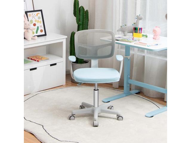 Costzon Kids Desk Chair, Adjustable Children Study Computer Chair with Arms & Wheels, Student Swivel Rolling Task Chair, Ergonomic Kids Office...