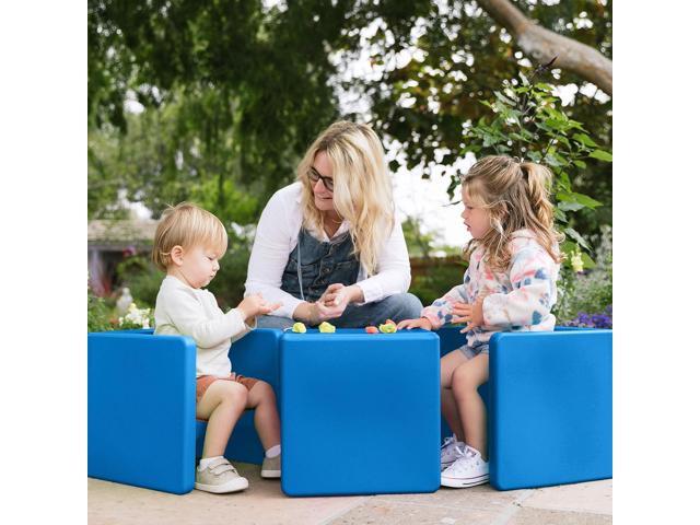 ECR4Kids Tri-Me 3-In-1 Cube Chair, Kids Furniture, Blue