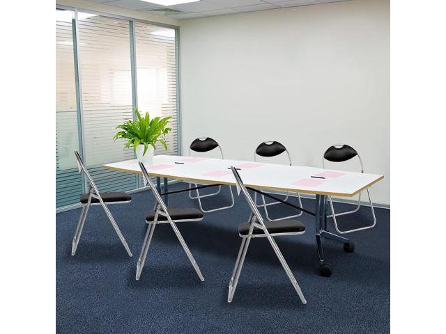 Giantex 2-Pack Folding Chairs Set - Waiting Room Chairs with Padded Seats and Carrying Handle for Desks Home Office Steel Guest Reception Party...