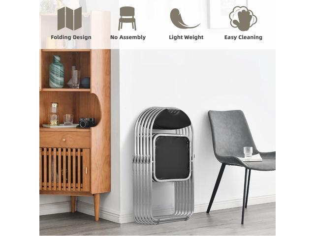 Giantex 2-Pack Folding Chairs Set - Waiting Room Chairs with Padded Seats and Carrying Handle for Desks Home Office Steel Guest Reception Party...