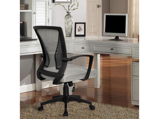 Ergonomic Grey Office Clearance Mesh Computer Lumbar Support Mid Back Study Desk Modern Executive Task Chair Cheap Adjustable Swivel, 19.8' x 19.8'...