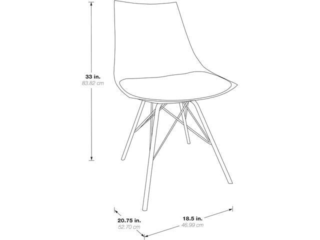 OSP Home Furnishings Oakley Mid-Century Modern Bucket Chair, Faux Leather,White