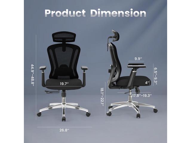 Farini Ergonomic Office Chair, Home Office Mesh Chair with Lumbar Support,3D Armrests and Adjustable Headrest, Computer Desk Chair High Back for...