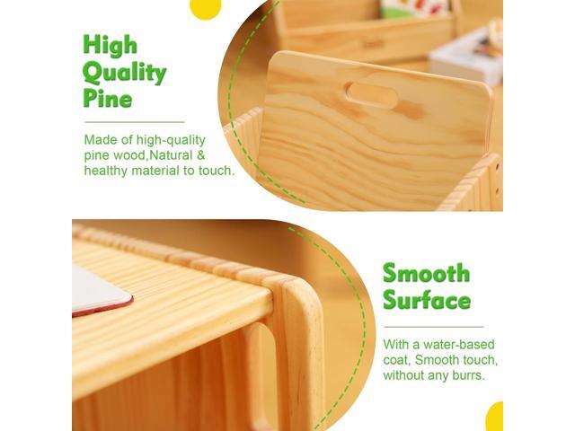 FUNLIO Montessori Weaning Table and Chair Set for Toddlers Age 1-3, Height Adjustable Toddler Table and Chair Set, Cube Kids Table Chair for...