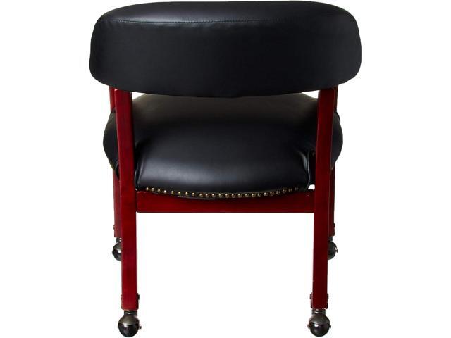 Boss Captains Chair In Black Vinyl W/ Casters