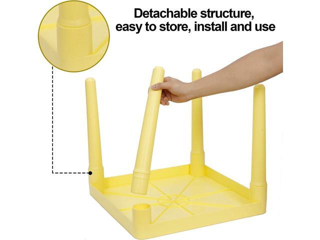 ZENY Kids Plastic Table and 4 Chairs Set, Multicolor Play Room Furniture for Reading, Train, Art, Crafts, Welcome to consult