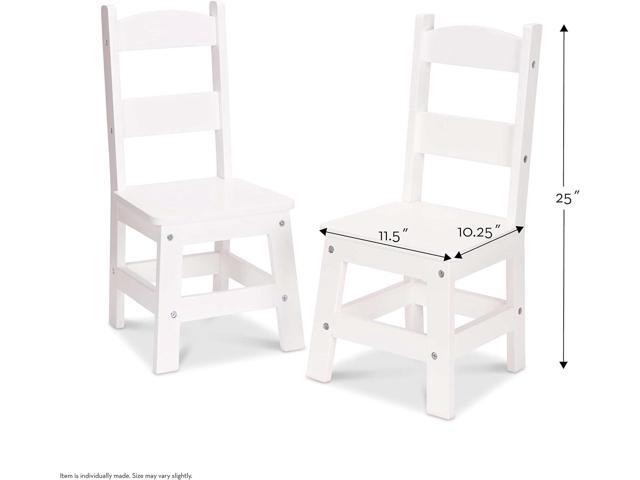 Melissa & Doug Wooden Chairs, Set of 2 - White Furniture for Playroom
