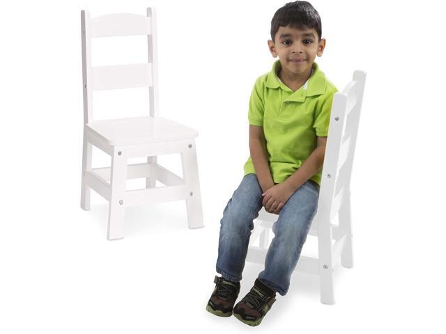 Melissa & Doug Wooden Chairs, Set of 2 - White Furniture for Playroom