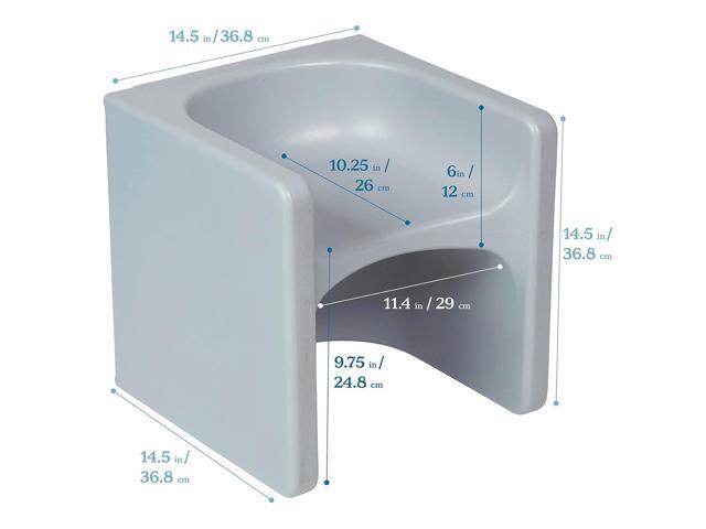 ECR4Kids Tri-Me 3-In-1 Cube Chair, Kids Furniture, Light Grey