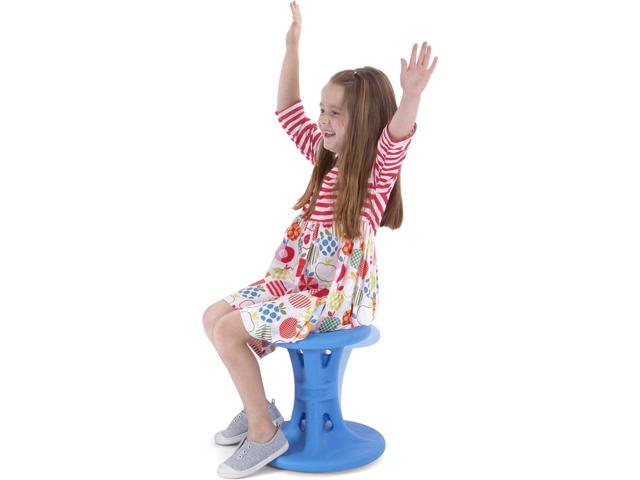 Simplay3 14' Play Around Wiggle Chairs 2-Pack, Kids Wobble Stools for Ages 5-8, Improved Focus and Attention - Blue, Made in USA