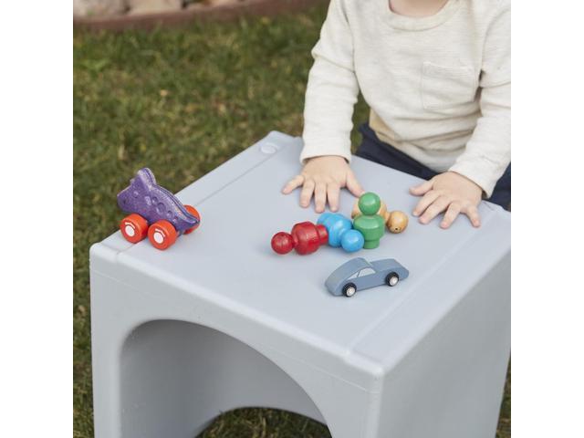 ECR4Kids Tri-Me 3-In-1 Cube Chair, Kids Furniture, Light Grey